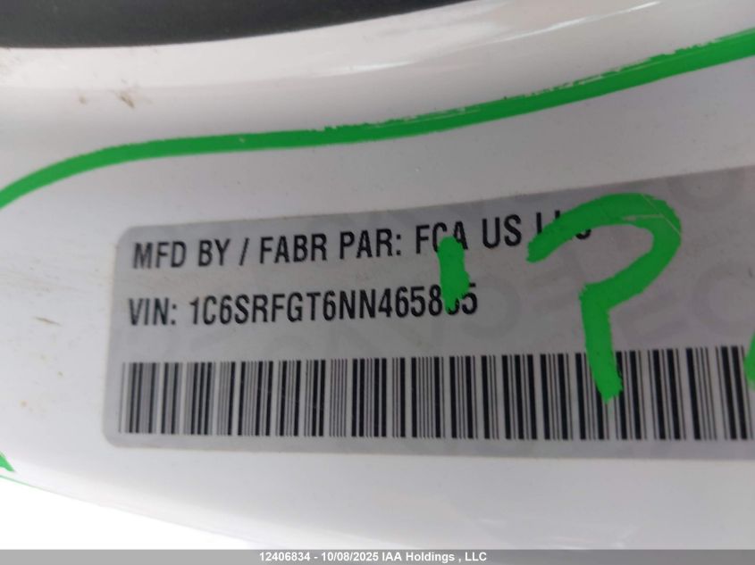 2022 Ram 1500 Tradesman VIN: 1C6SRFGT6NN465885 Lot: 12406834