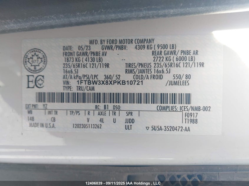 1FTBW3X8XPKB10721 2023 FORD  photo no. 9