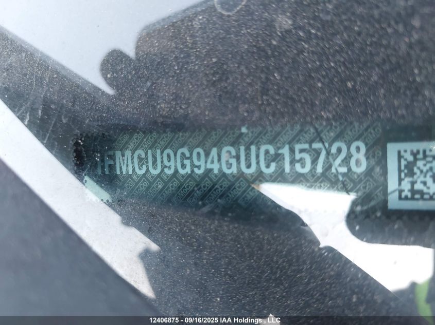 2016 Ford Escape Se VIN: 1FMCU9G94GUC15728 Lot: 12406875