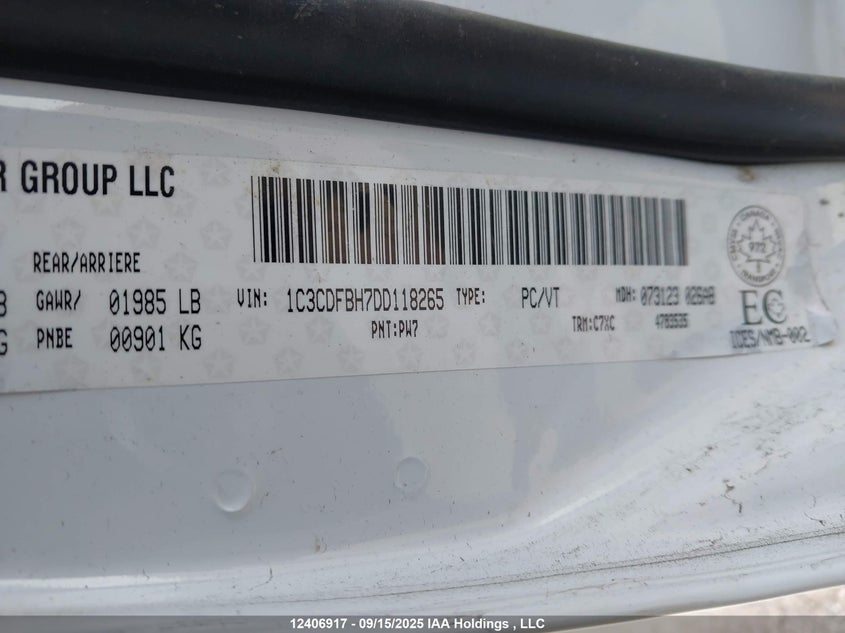 1C3CDFBH7DD118265 2013 DODGE DART photo no. 9