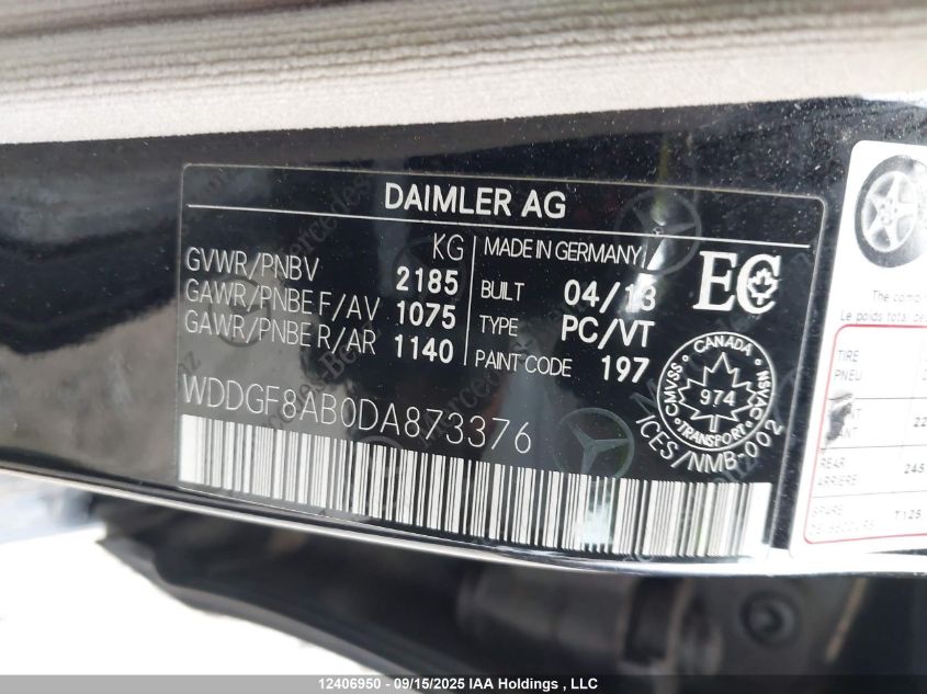 2013 Mercedes-Benz C 300 4Matic VIN: WDDGF8AB0DA873376 Lot: 12406950