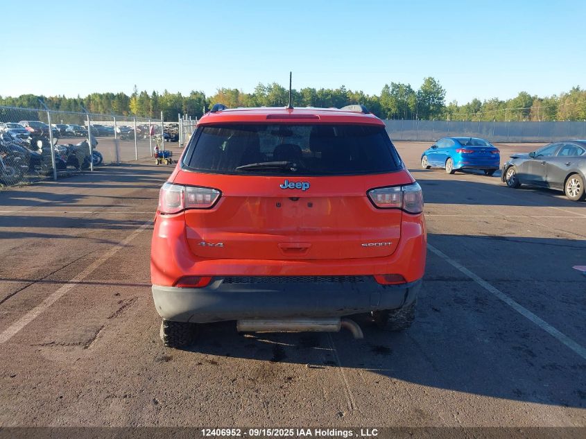 2018 Jeep Compass Sport VIN: 3C4NJDAB4JT107437 Lot: 12406952