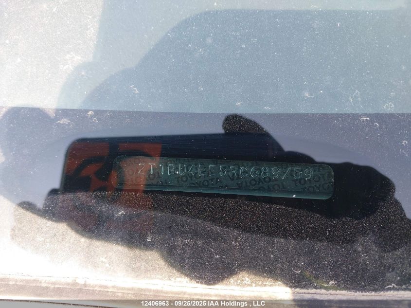 2011 Toyota Corolla S/Le VIN: 2T1BU4EE5BC689759 Lot: 12406963