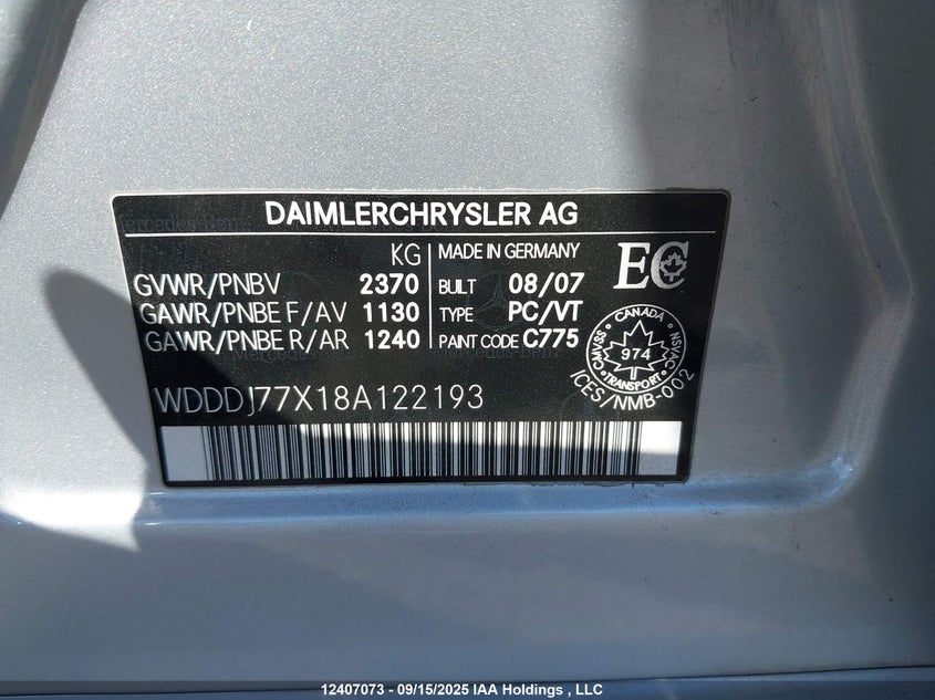 WDDDJ77X18A122193 2008 MERCEDES-BENZ CLS-KLASSE AMG photo no. 9