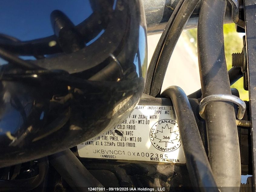 1999 Kawasaki Vn800 C VIN: JKBVNCC10XA002385 Lot: 12407081