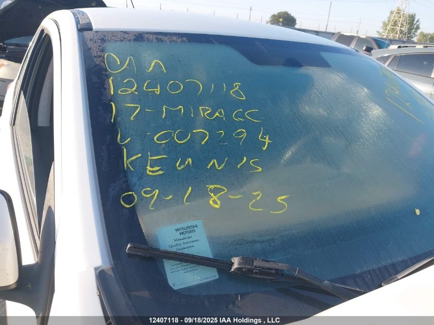 2017 Mitsubishi Mirage Es VIN: ML32A3HJ4HH007294 Lot: 12407118