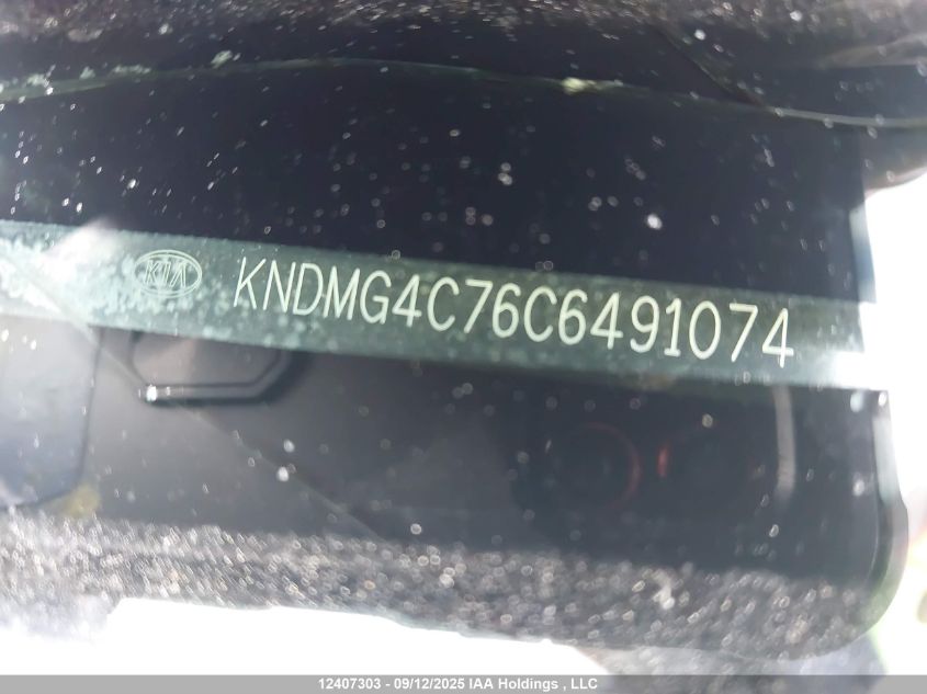 2012 Kia Sedona Lx/Lx Convenience VIN: KNDMG4C76C6491074 Lot: 12407303