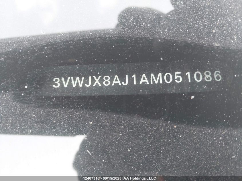 2010 Volkswagen Jetta S VIN: 3VWJX8AJ1AM051086 Lot: 12407316