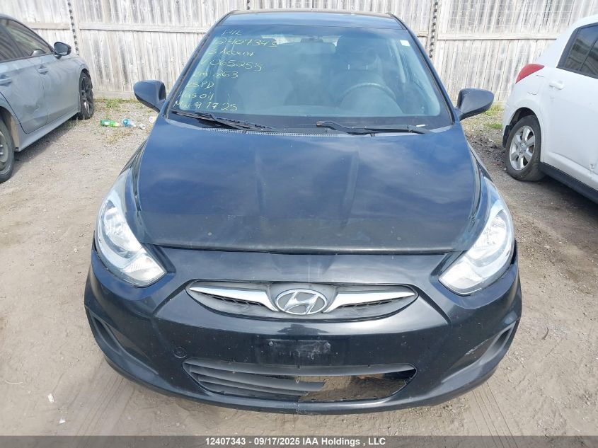 2013 Hyundai Accent Gl VIN: KMHCT5AE7DU065255 Lot: 12407343