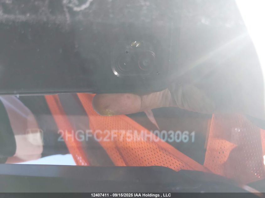 2021 Honda Civic Ex VIN: 2HGFC2F75MH003061 Lot: 12407411