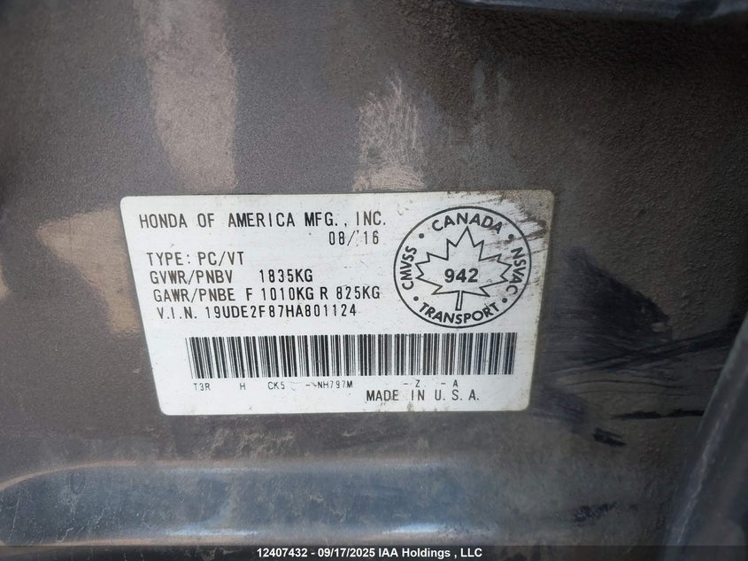 2017 Acura Ilx A-Spec/Anniversary Edition VIN: 19UDE2F87HA801124 Lot: 12407432