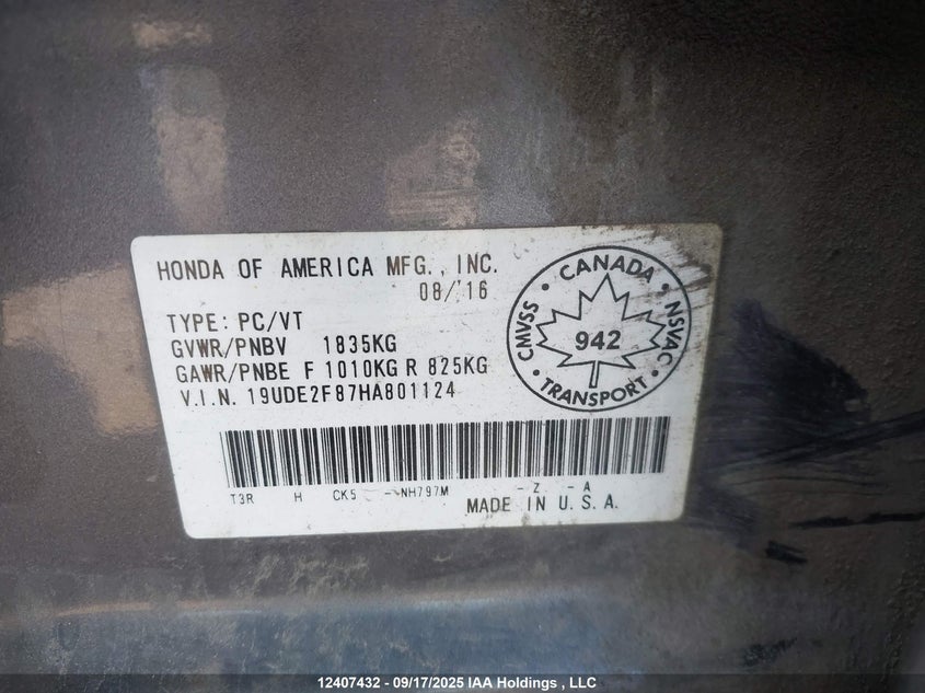 2017 Acura Ilx A-Spec/Anniversary Edition VIN: 19UDE2F87HA801124 Lot: 12407432