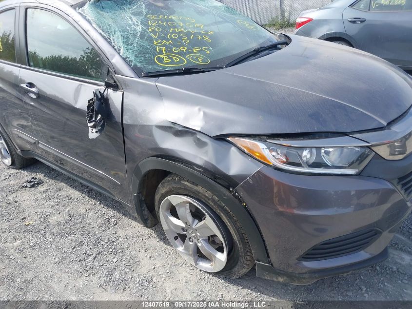 2020 Honda Hr-V Lx VIN: 3CZRU6H34LM105178 Lot: 12407519