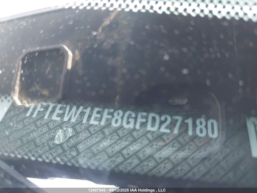 2016 Ford F150 Supercrew VIN: 1FTEW1EF8GFD27180 Lot: 12407543