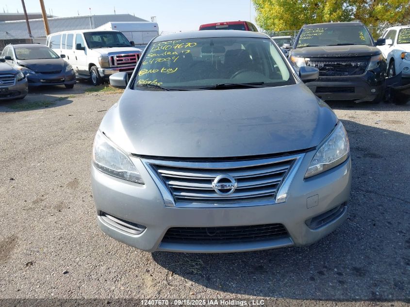 2013 Nissan Sentra 1.8 S/1.8 Sv VIN: 3N1AB7APXDL647004 Lot: 12407670