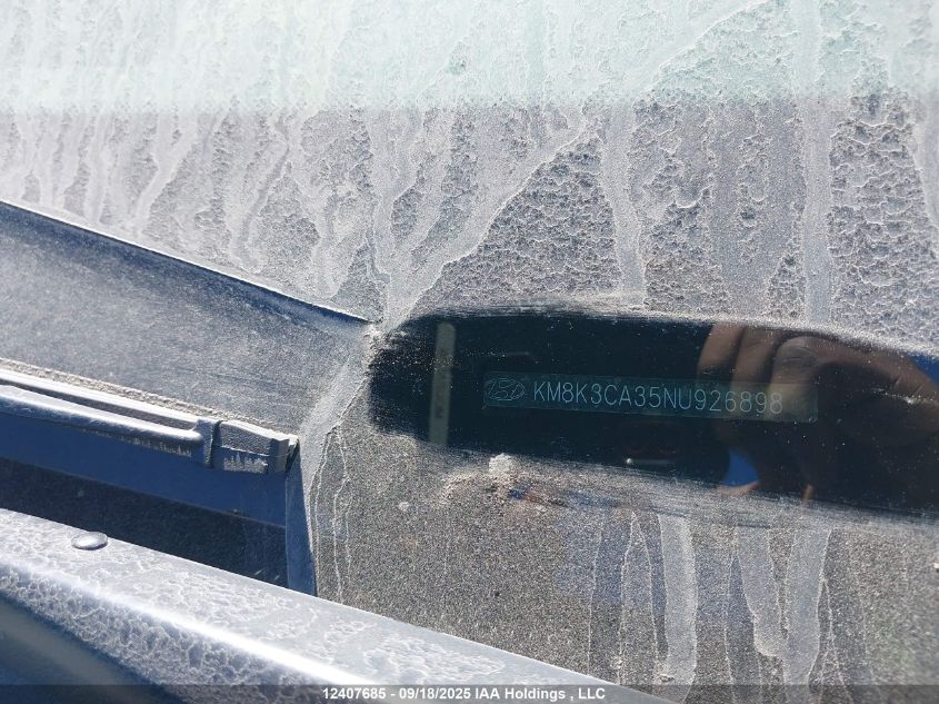 2022 Hyundai Kona N Line VIN: KM8K3CA35NU926898 Lot: 12407685