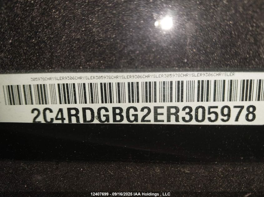 2014 Dodge Grand Caravan Se VIN: 2C4RDGBG2ER305978 Lot: 12407699