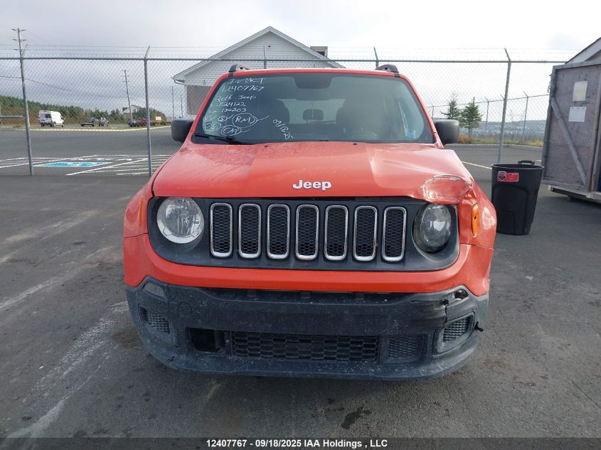 2016 Jeep Renegade Sport VIN: ZACCJBAT2GPE24122 Lot: 12407767