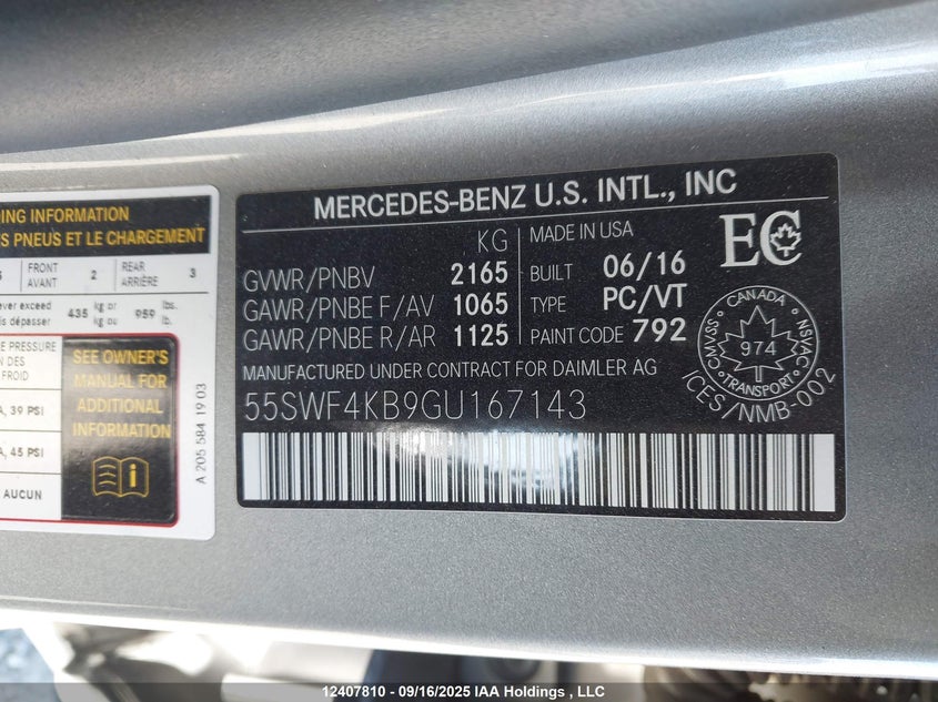 55SWF4KB9GU167143 2016 MERCEDES-BENZ C-KLASSE photo no. 9