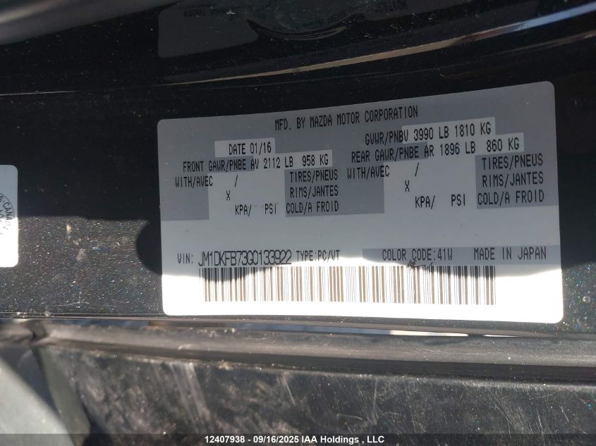 2016 Mazda Cx-3 Sport VIN: JM1DKFB73G0133922 Lot: 12407938