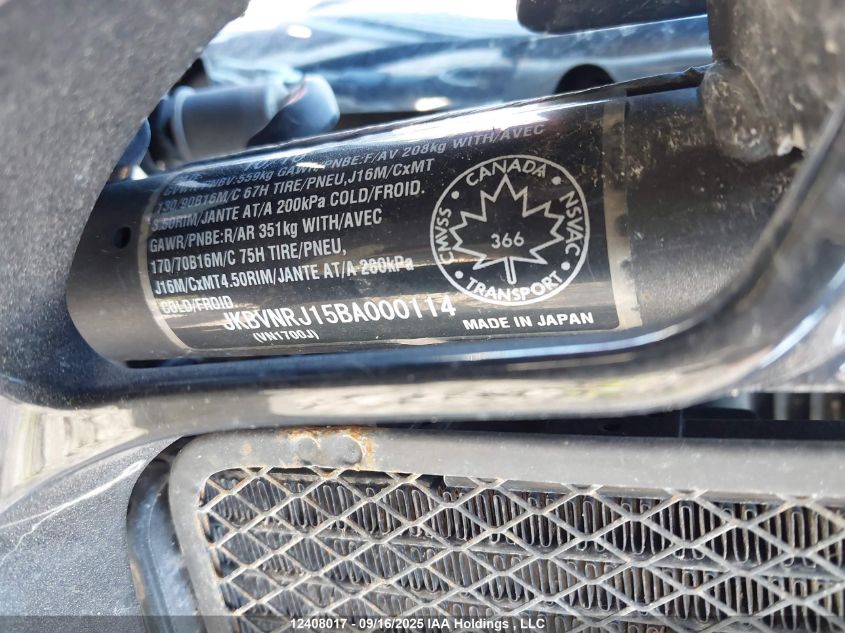 2011 Kawasaki Vn1700 J VIN: JKBVNRJ15BA000114 Lot: 12408017