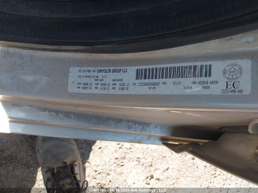 2013 Chrysler 200 Lx VIN: 1C3CCBAB2DN692307 Lot: 12408103