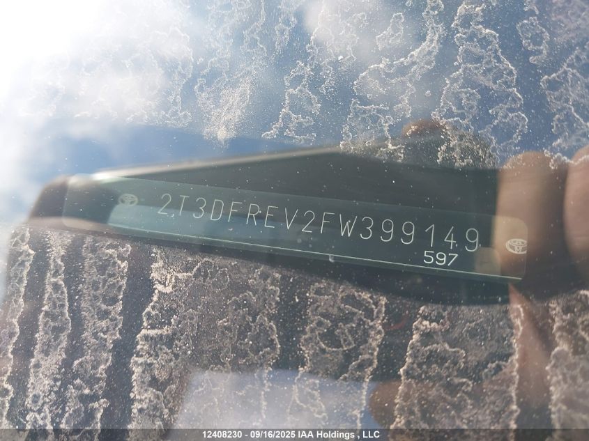 2015 Toyota Rav4 Limited VIN: 2T3DFREV2FW399149 Lot: 12408230