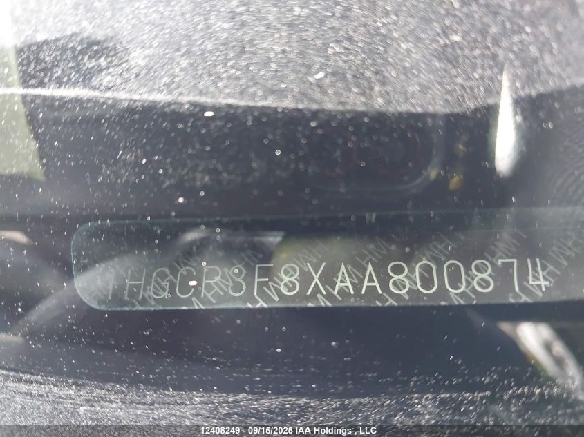 2010 Honda Accord Exl VIN: 1HGCP3F8XAA800874 Lot: 12408249