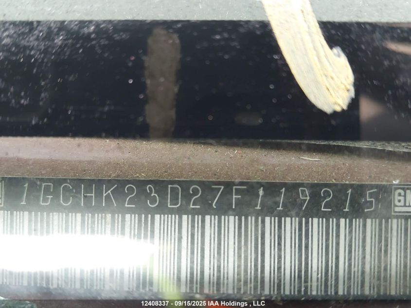 2007 Chevrolet Silverado 2500Hd Ls/Lt VIN: 1GCHK23D27F119215 Lot: 12408337
