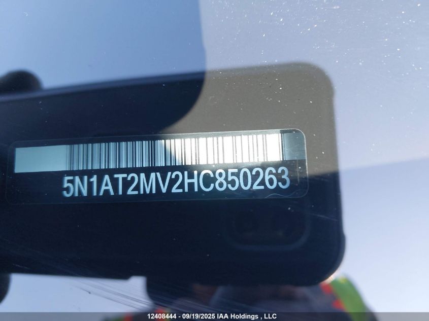 2017 Nissan Rogue S/Sl Platinum/Sv VIN: 5N1AT2MV2HC850263 Lot: 12408444