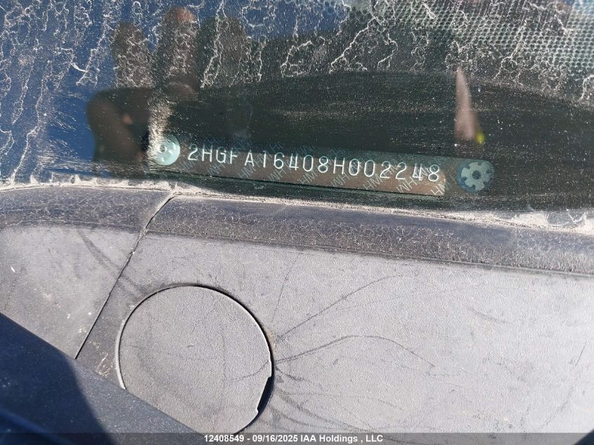 2008 Honda Civic Dx-G VIN: 2HGFA16408H002248 Lot: 12408549