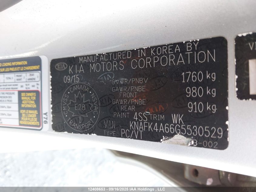 2016 Kia Forte Lx VIN: KNAFK4A66G5530529 Lot: 12408653