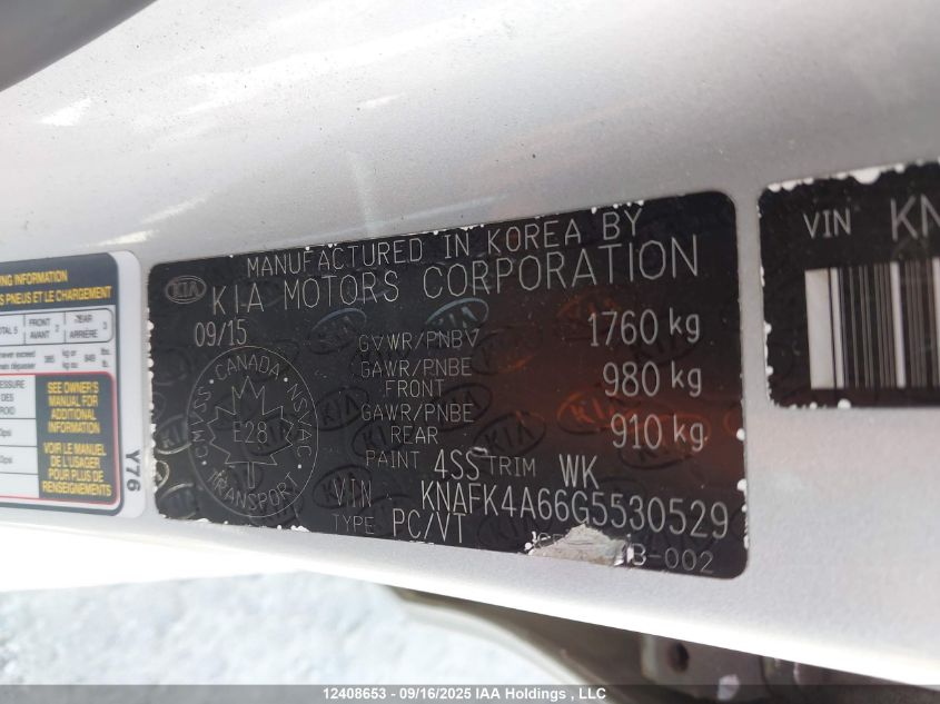 2016 Kia Forte Lx VIN: KNAFK4A66G5530529 Lot: 12408653