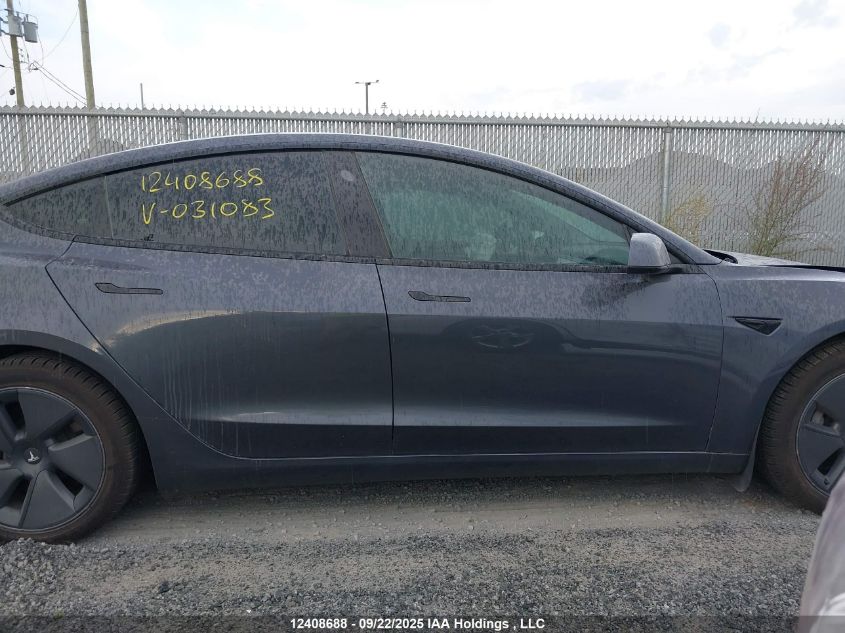 2021 Tesla Model 3 Standard Range/Standard Range Plus VIN: 5YJ3E1EA0MF031083 Lot: 12408688