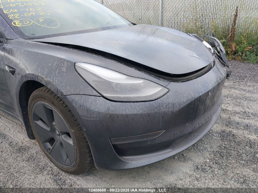 2021 Tesla Model 3 Standard Range/Standard Range Plus VIN: 5YJ3E1EA0MF031083 Lot: 12408688