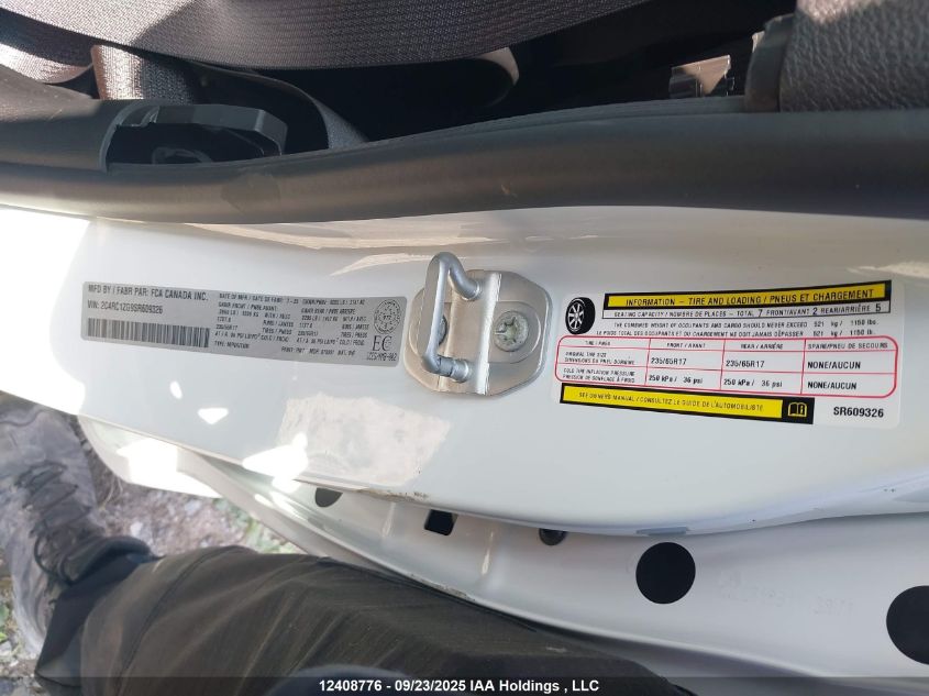 2025 Chrysler Grand Caravan Sxt VIN: 2C4RC1ZG9SR609326 Lot: 12408776