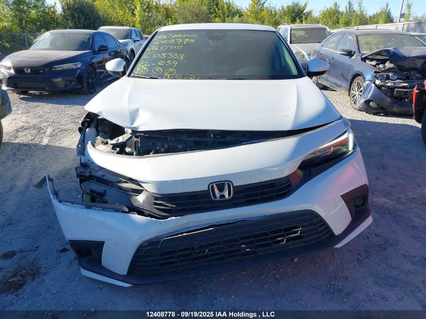 2022 Honda Civic Lx VIN: 2HGFE2F23NH105538 Lot: 12408778