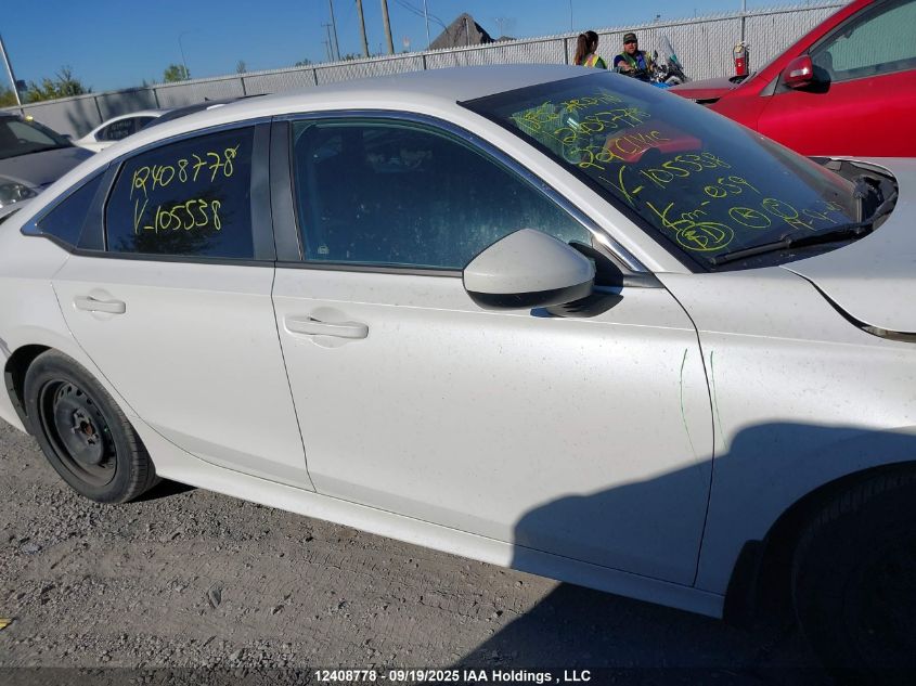 2022 Honda Civic Lx VIN: 2HGFE2F23NH105538 Lot: 12408778