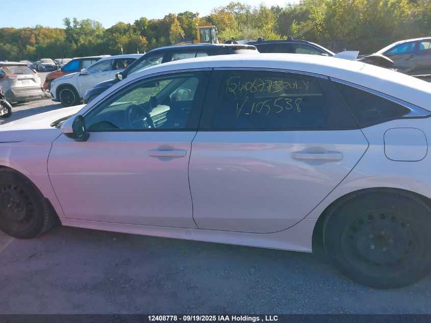 2022 Honda Civic Lx VIN: 2HGFE2F23NH105538 Lot: 12408778