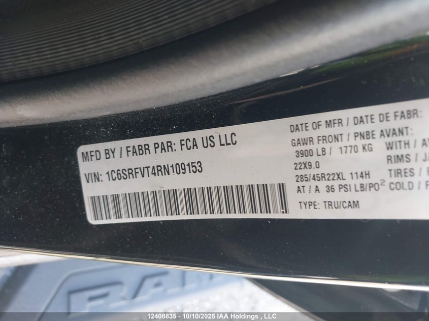 1C6SRFVT4RN109153 2024 RAM 1500 photo no. 9