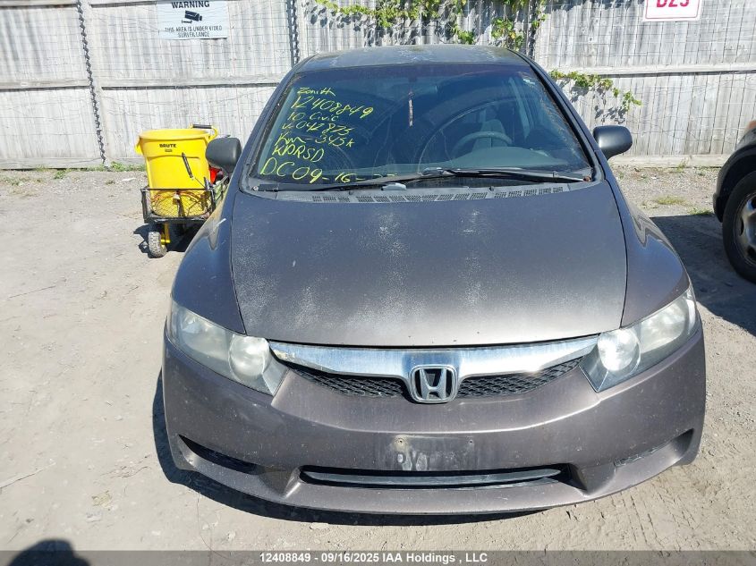 2010 Honda Civic Dx-G VIN: 2HGFA1F4XAH042875 Lot: 12408849