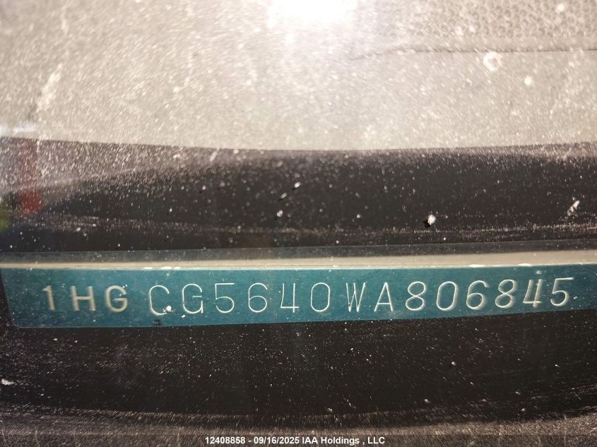 1998 Honda Accord Lx VIN: 1HGCG5640WA806845 Lot: 12408858