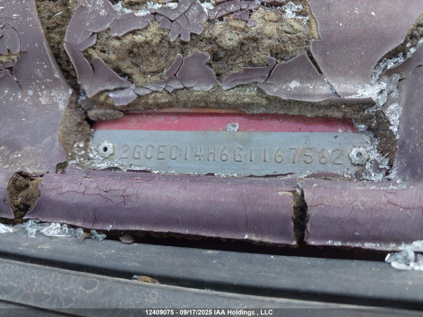 1986 Chevrolet C10 VIN: 2GCEC14H6G1167562 Lot: 12409075