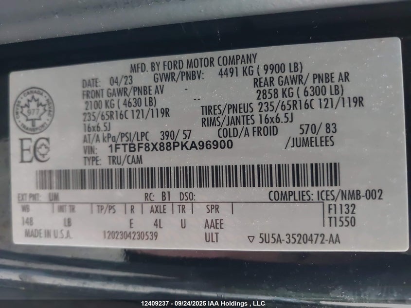 1FTBF8X88PKA96900 2023 FORD  photo no. 18