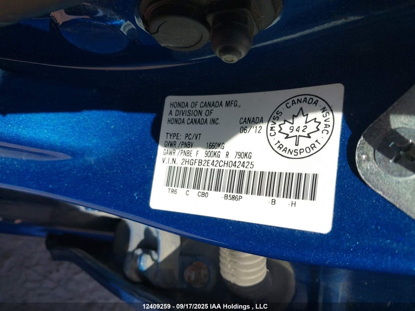 2HGFB2E42CH042425 2012 HONDA CIVIC photo no. 17