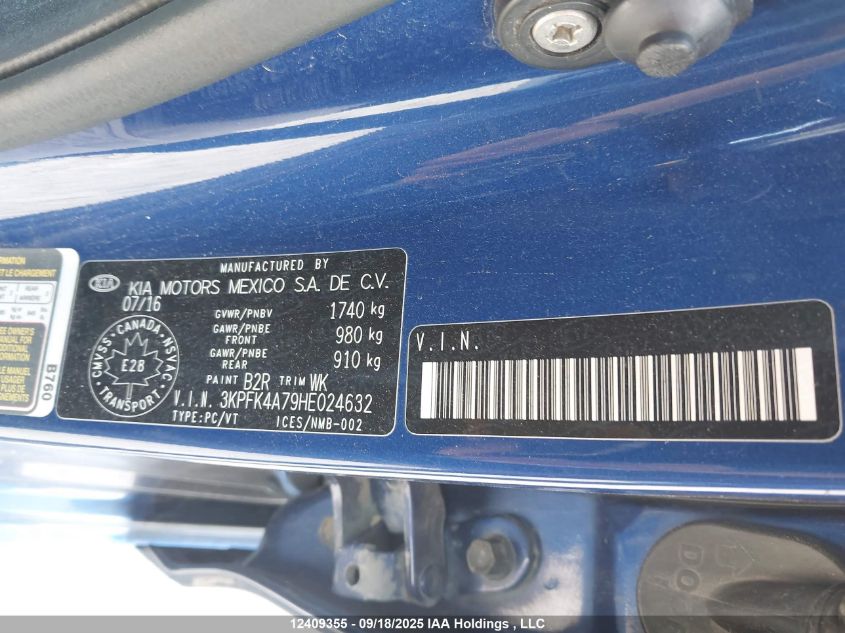 2017 Kia Forte VIN: 3KPFK4A79HE024632 Lot: 12409355