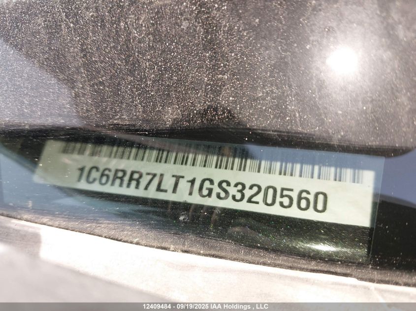 2016 Ram 1500 Slt VIN: 1C6RR7LT1GS320560 Lot: 12409484