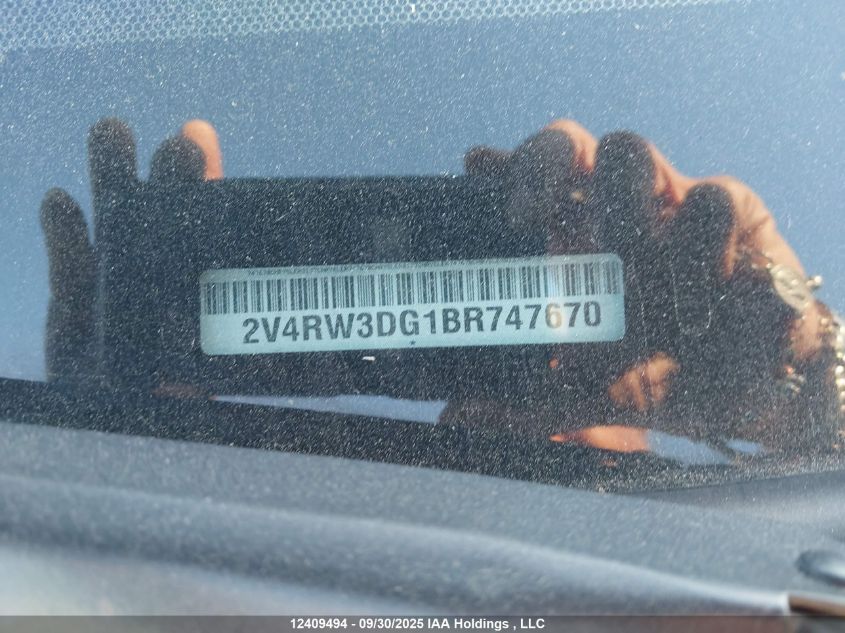 2011 Volkswagen Routan Se VIN: 2V4RW3DG1BR747670 Lot: 12409494