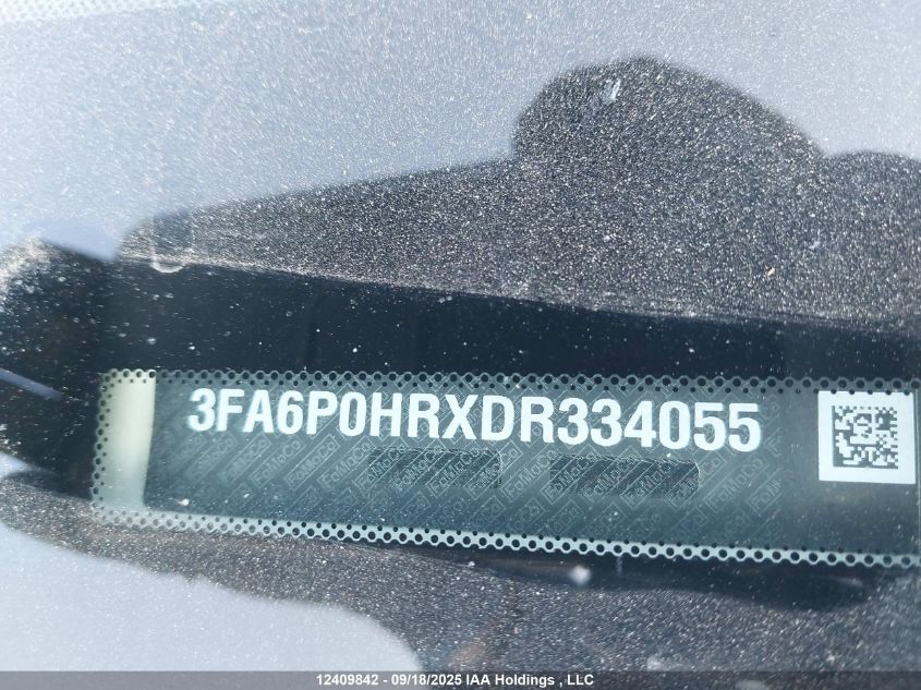 2013 Ford Fusion Se VIN: 3FA6P0HRXDR334055 Lot: 12409842