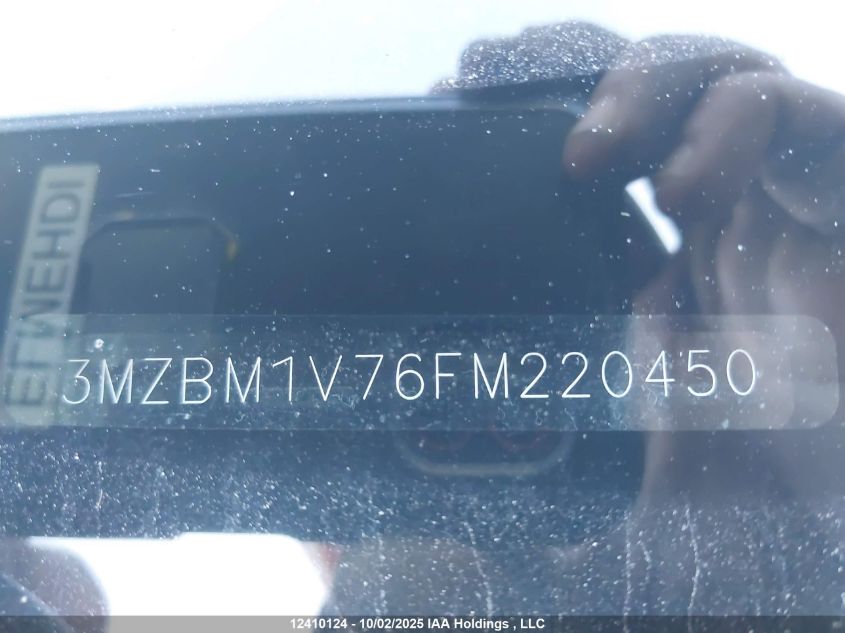 2015 Mazda Mazda3 VIN: 3MZBM1V76FM220450 Lot: 12410124